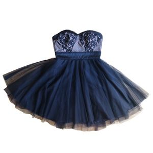 Teeze Me Black and Lace Mini-Dress